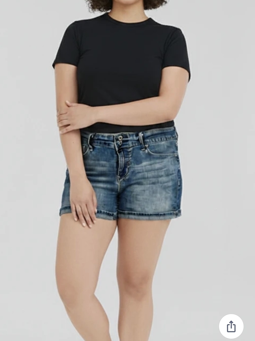 Denizen From Levis Brand Cuffed Denim Shorts In A Dark Wash